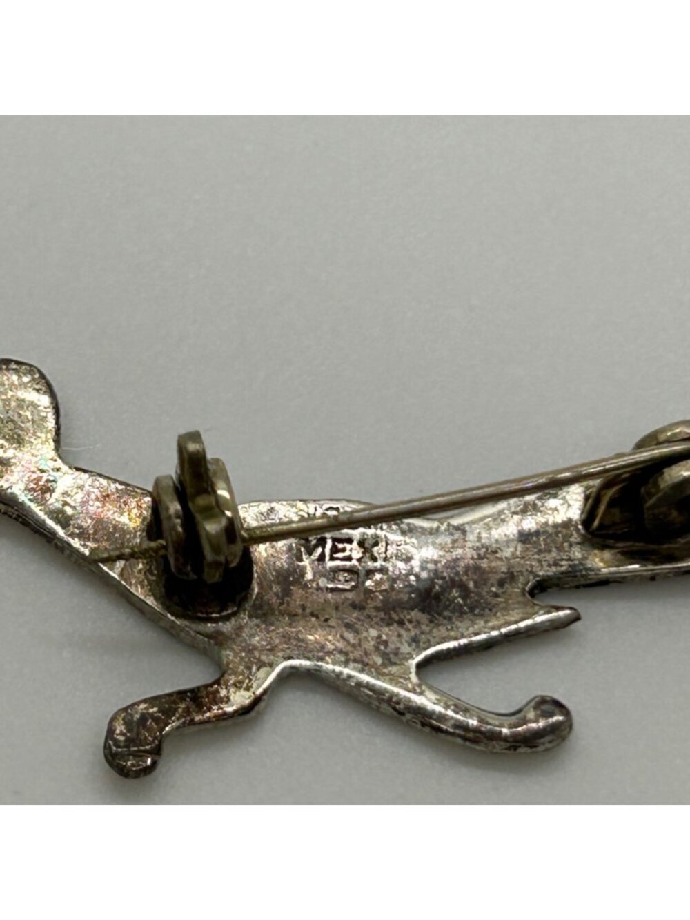 Vintage Heco En Mexico Sterling Silver 925 Abalone Shell Roadrunner Bird Brooch - Picture 8 of 12